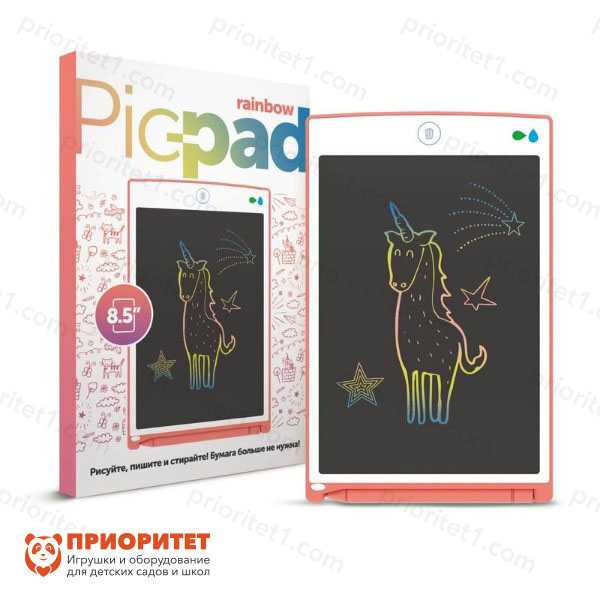 Планшет для рисования Pic-Pad Pink Rainbow с ЖК экраном