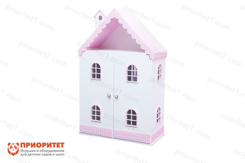 Кукольный домик «Вероника» с дверками бело-розовый