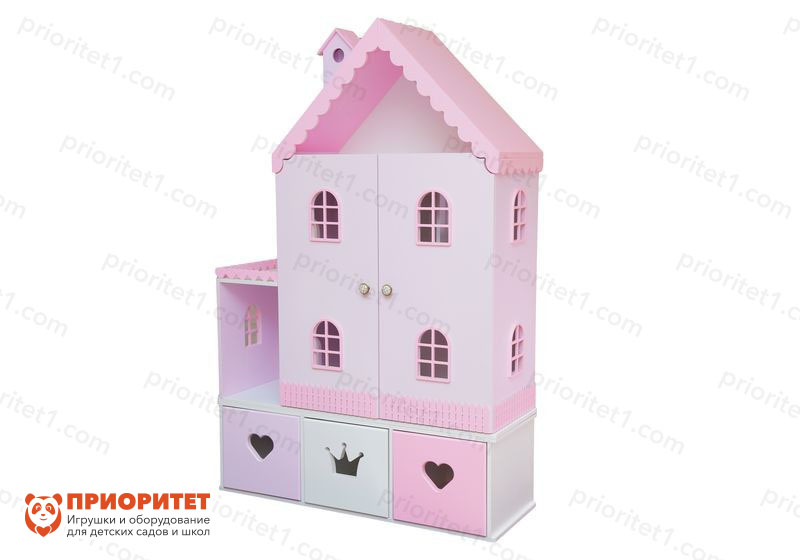 Кукольный домик «Стефания» с дверками лилово-розовый