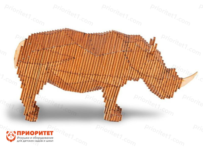 Деревянный конструктор «Носорог» с набором карандашей