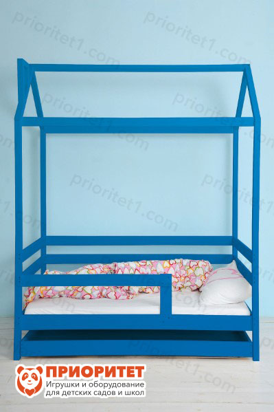 Кровать Домик Хвоя синяя общий вид