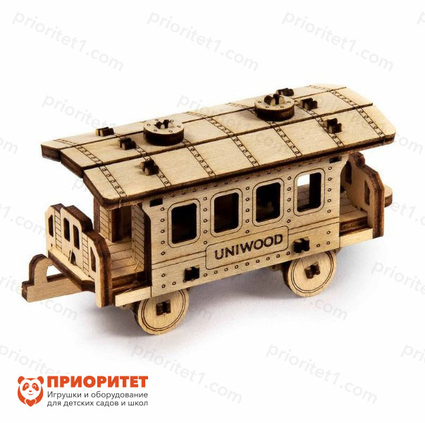 Деревянный конструктор «Пассажирский вагон» с дополненной реальностью