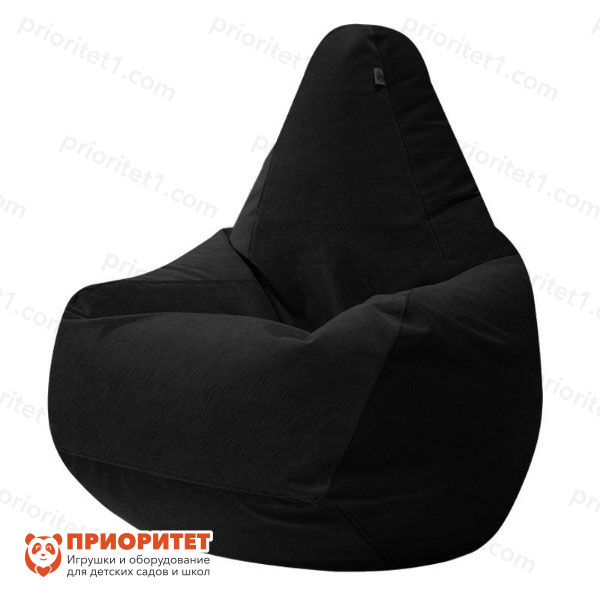 Кресло-мешок «Груша» (велюр, черный)