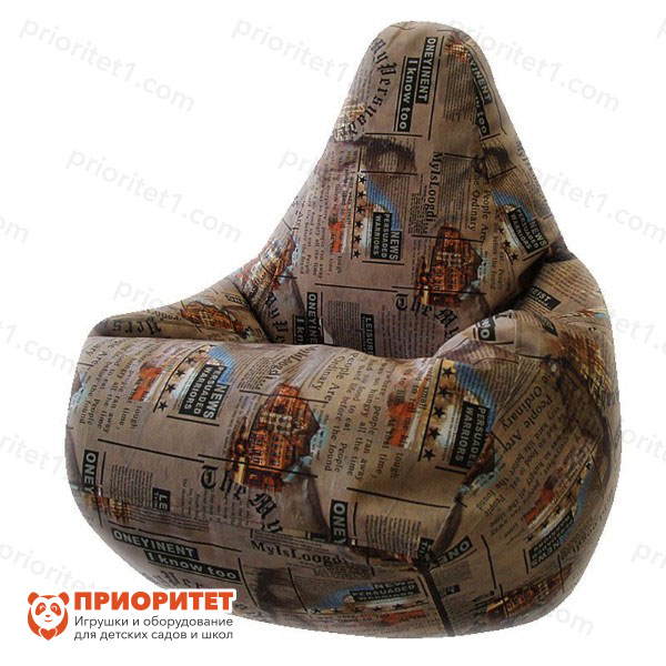 Кресло-мешок «Груша. Принт-05» (велюр)