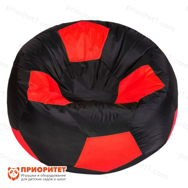 Кресло-мешок «Мяч» (полиэстер, черно-красный)