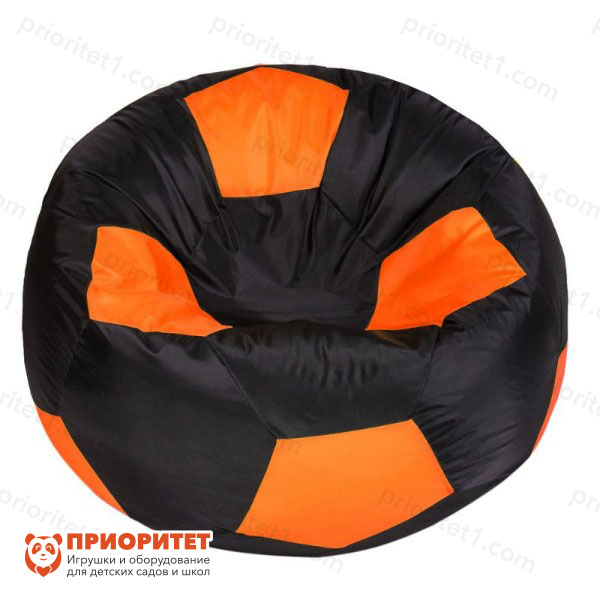 Кресло-мешок «Мяч» (полиэстер, черно-оранжевый)