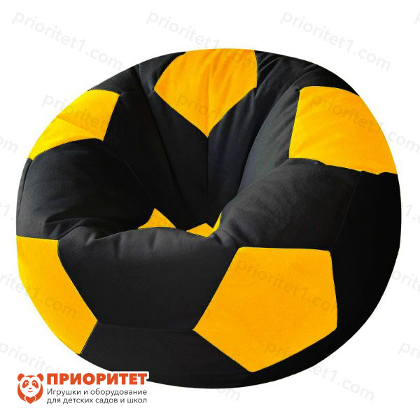 Кресло-мешок «Мяч» (велюр, черно-желтый)