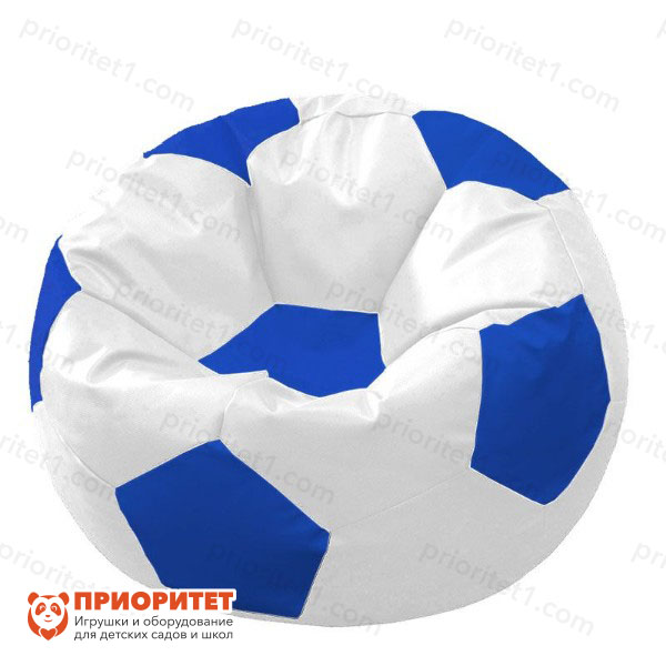 Кресло-мешок «Мяч» (экокожа, бело-синий)
