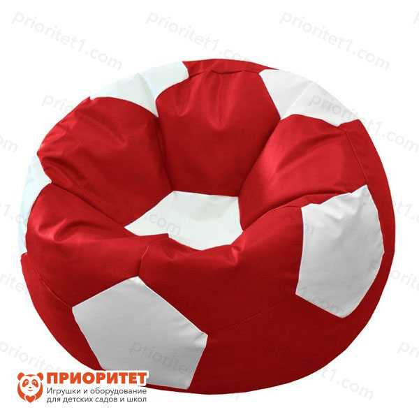Кресло-мешок «Мяч» (экокожа, красно-белый)