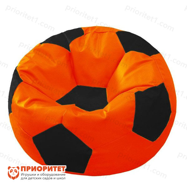Кресло-мешок «Мяч» (экокожа, оранжево-черный)