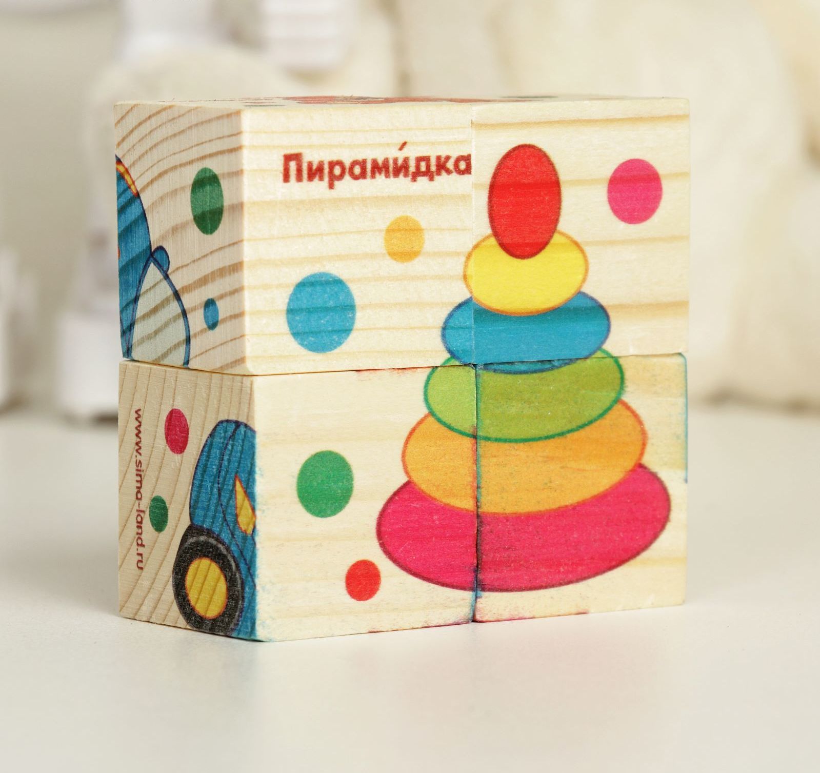 набор деревянных кубиков для детей с рисунком